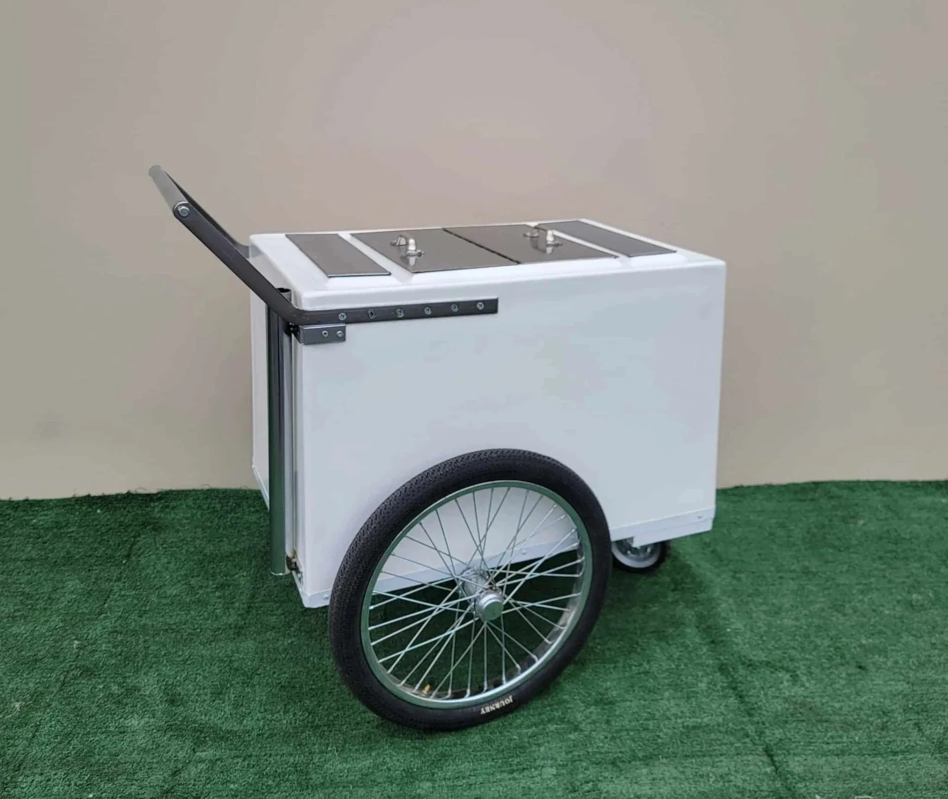 Standard Size Popsicle Cart with Bicycle Tires and Chrome Trim - Image 3
