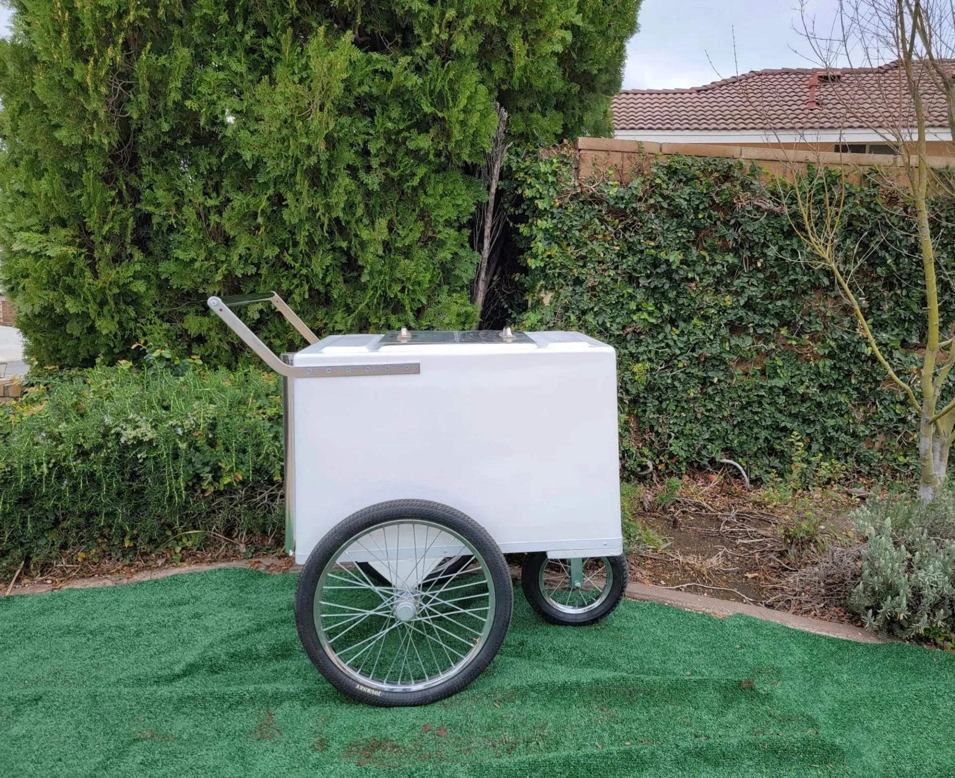 Tall Standard Popsicle Cart with Bicycle Tires & Sleek Chrome Trim - Image 5