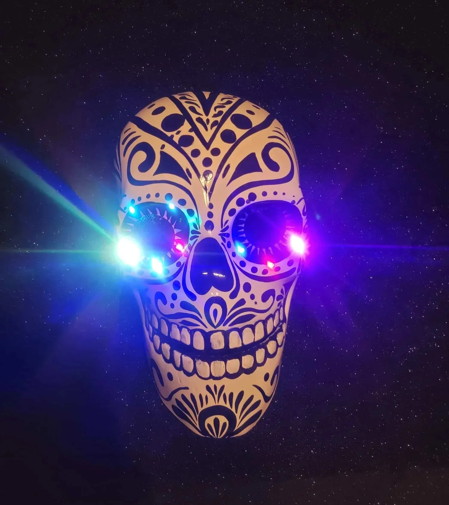 Calavera mask / helmet with Stunning LED Lights for show - Image 2