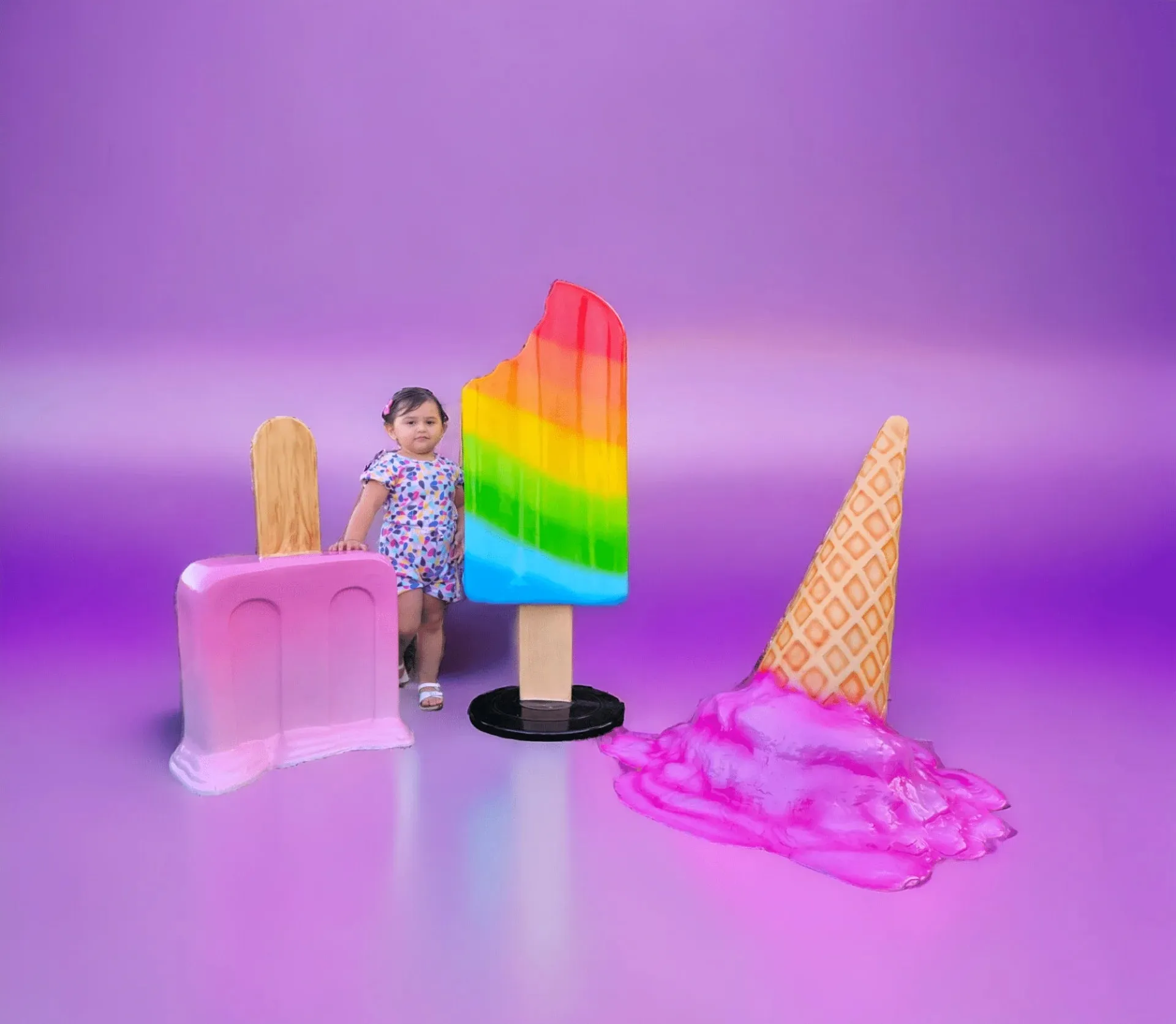 48.5” Multicolor Standing Popsicle Prop – Eye-Catching Decor