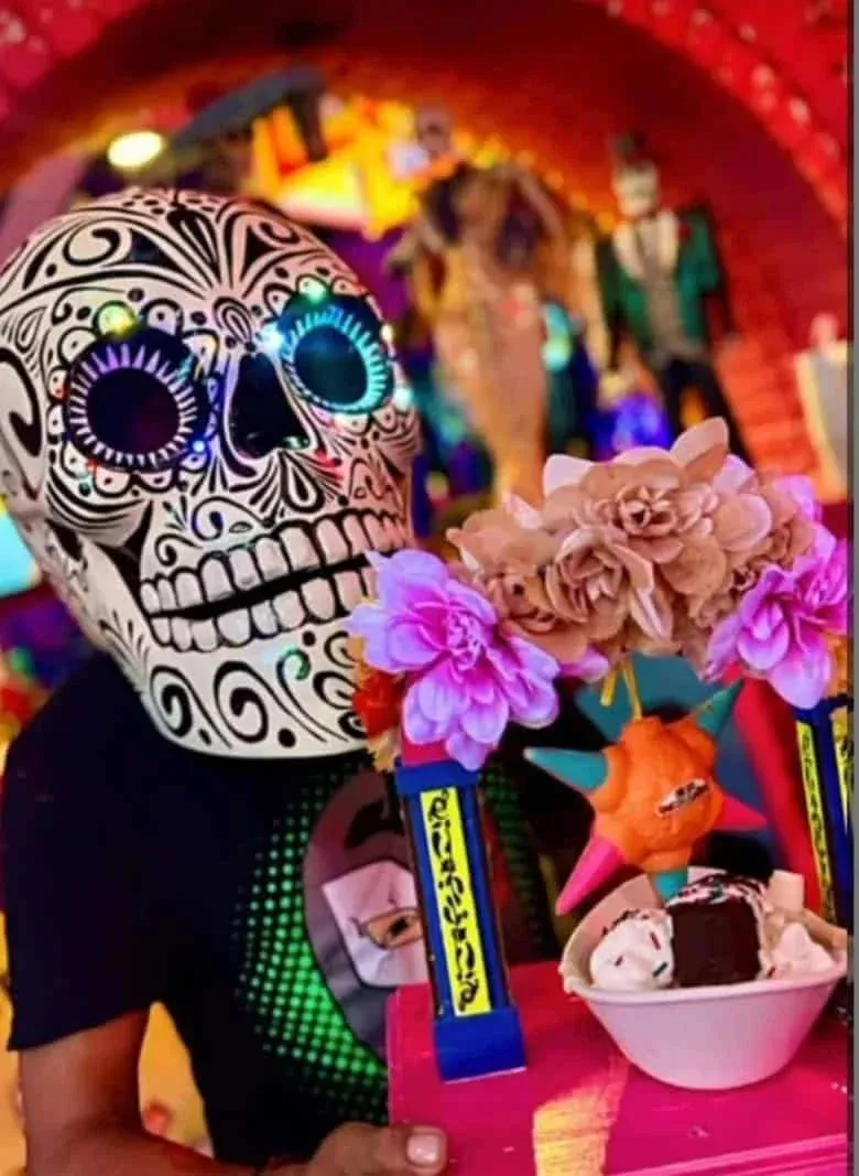 Calavera mask / helmet with Stunning LED Lights for show