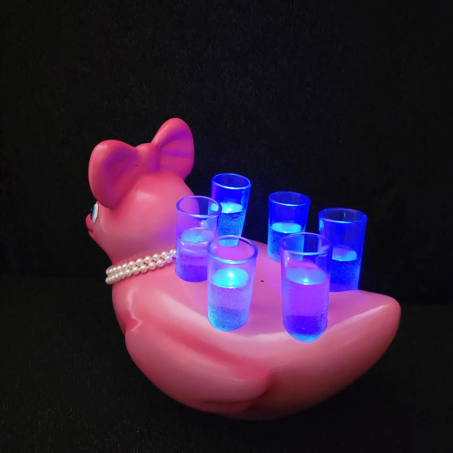 Pink LED Duck Shot Tray for 6 – Light Up Shot Glass Holder | Unique Party Shot Flight Tray for Bars & Bachelorette Parties - Image 7