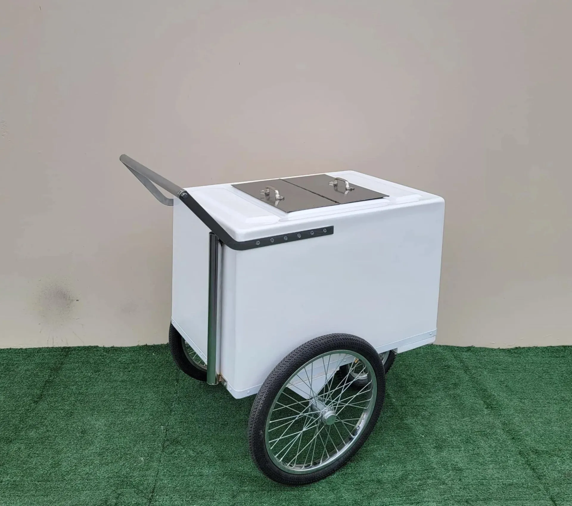 Tall Standard Popsicle Cart with Bicycle Tires & Sleek Chrome Trim - Image 7