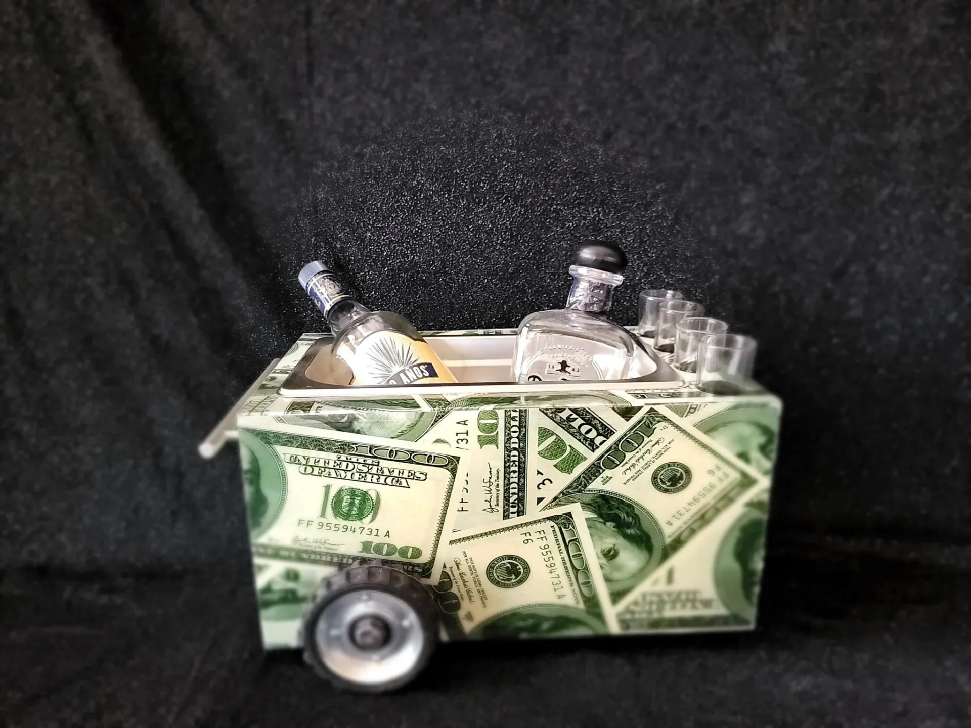 Tabletop Shot Glass Bar Cart – Dollar & American Express Style - Image 4
