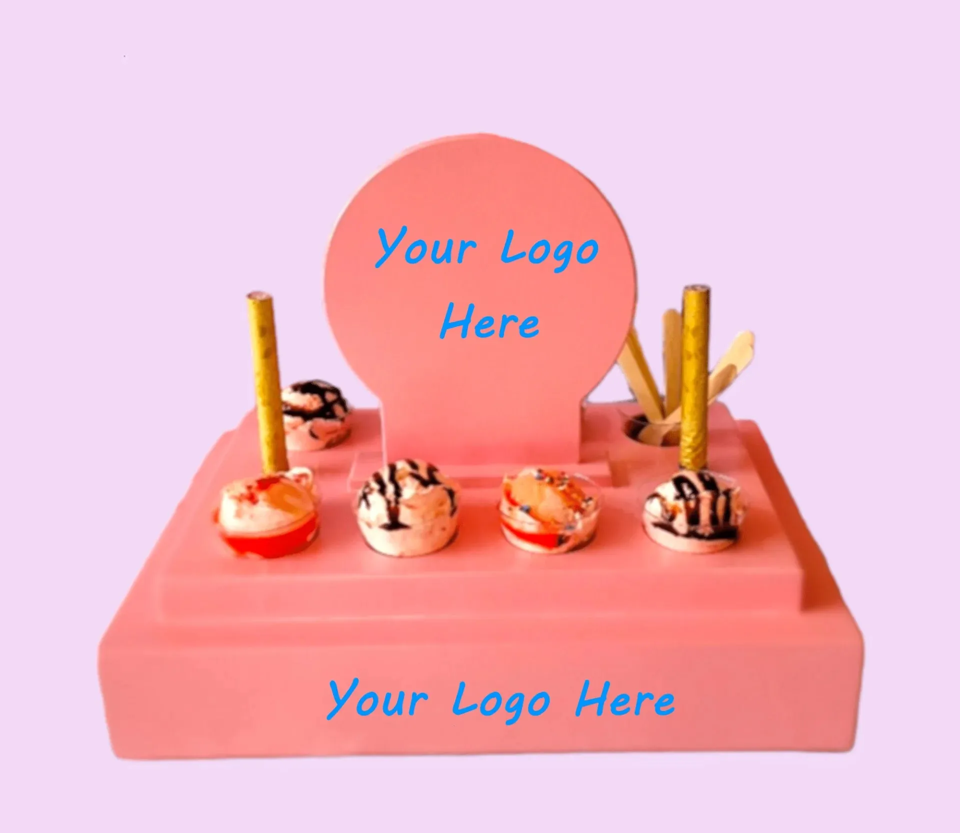 Ice Cream Tasting Flight Tray – Pink for Celebrations - Image 3