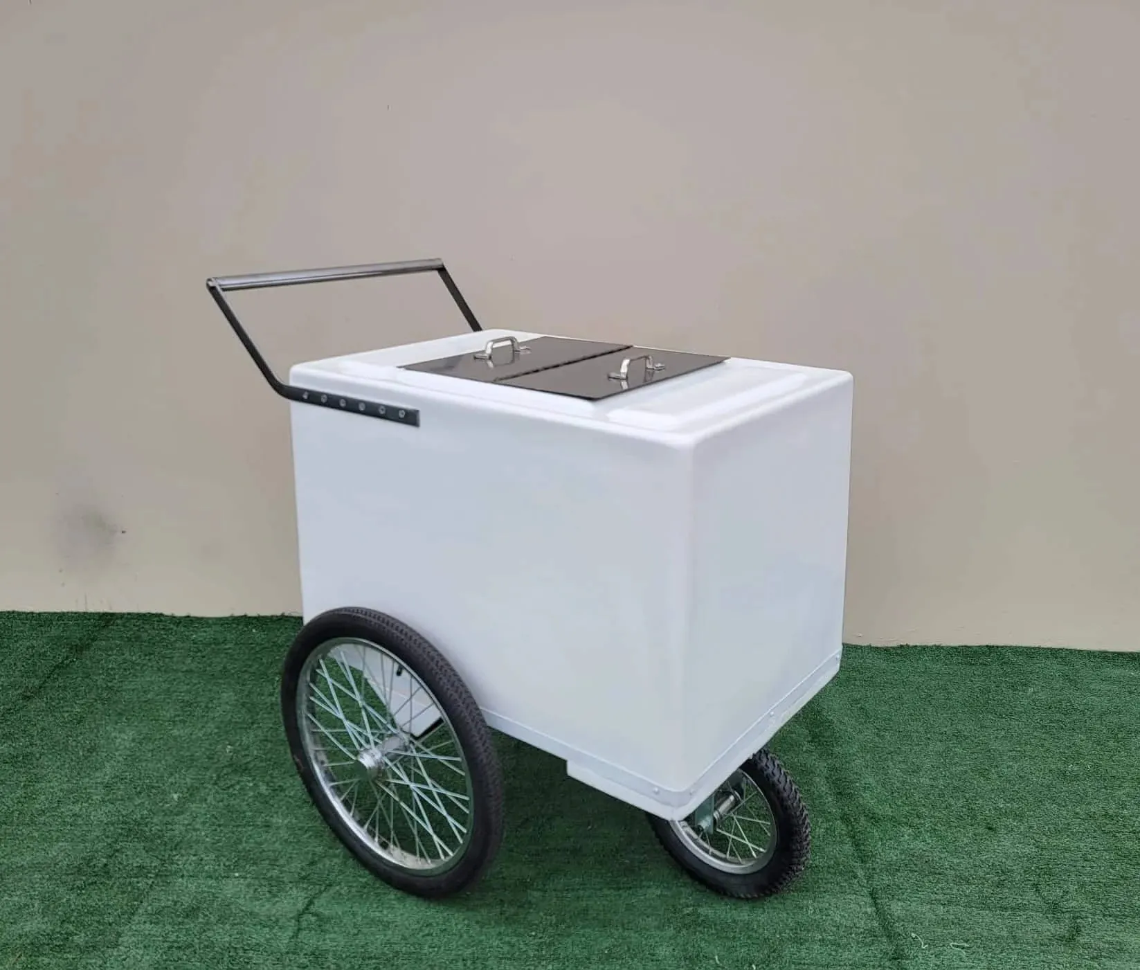 Tall Standard Popsicle Cart with Bicycle Tires & Sleek Chrome Trim - Image 6
