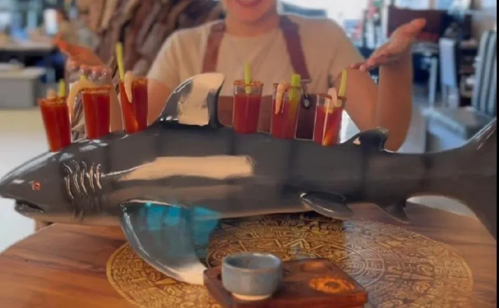 Fiberglass Shark Shot Tray with LED Lights – Bottle Service Shot Tray for Bars, Restaurants, Mariscos & Nightclubs – 6 Shot Glass Holder - Image 3
