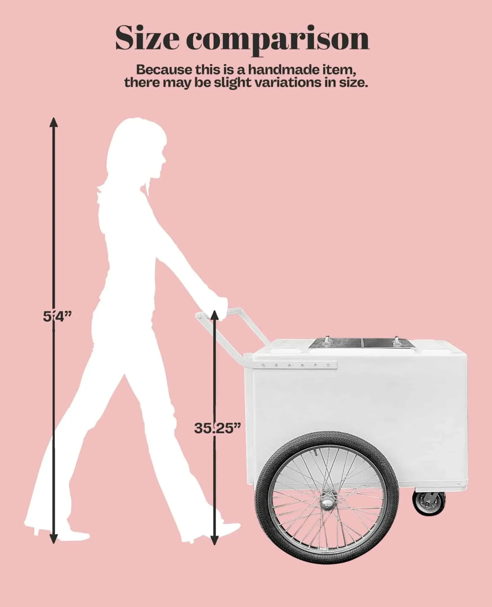 Tall Standard White Popsicle Cart with Fenders and Bicycle Tires (Copy) - Image 10