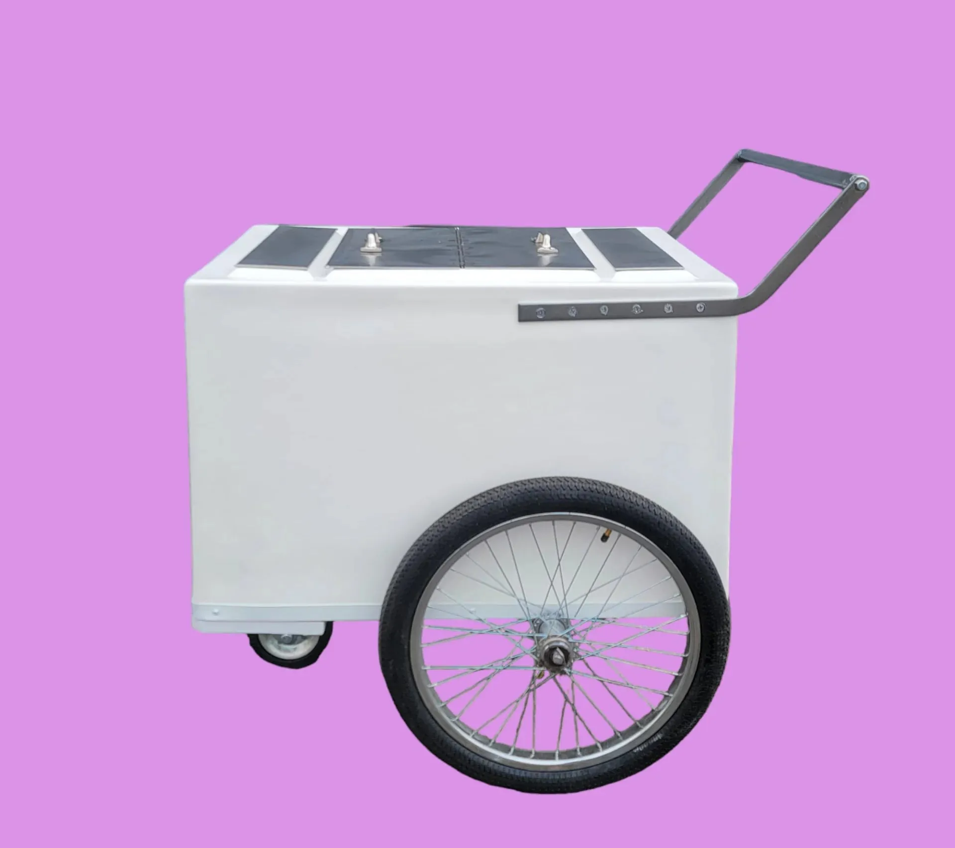 Standard Size Popsicle Cart with Bicycle Tires and Chrome Trim - Image 2