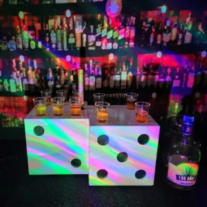 Dice Shaped Tasting Flight Tray – Fun Las Vegas-Themed Decor