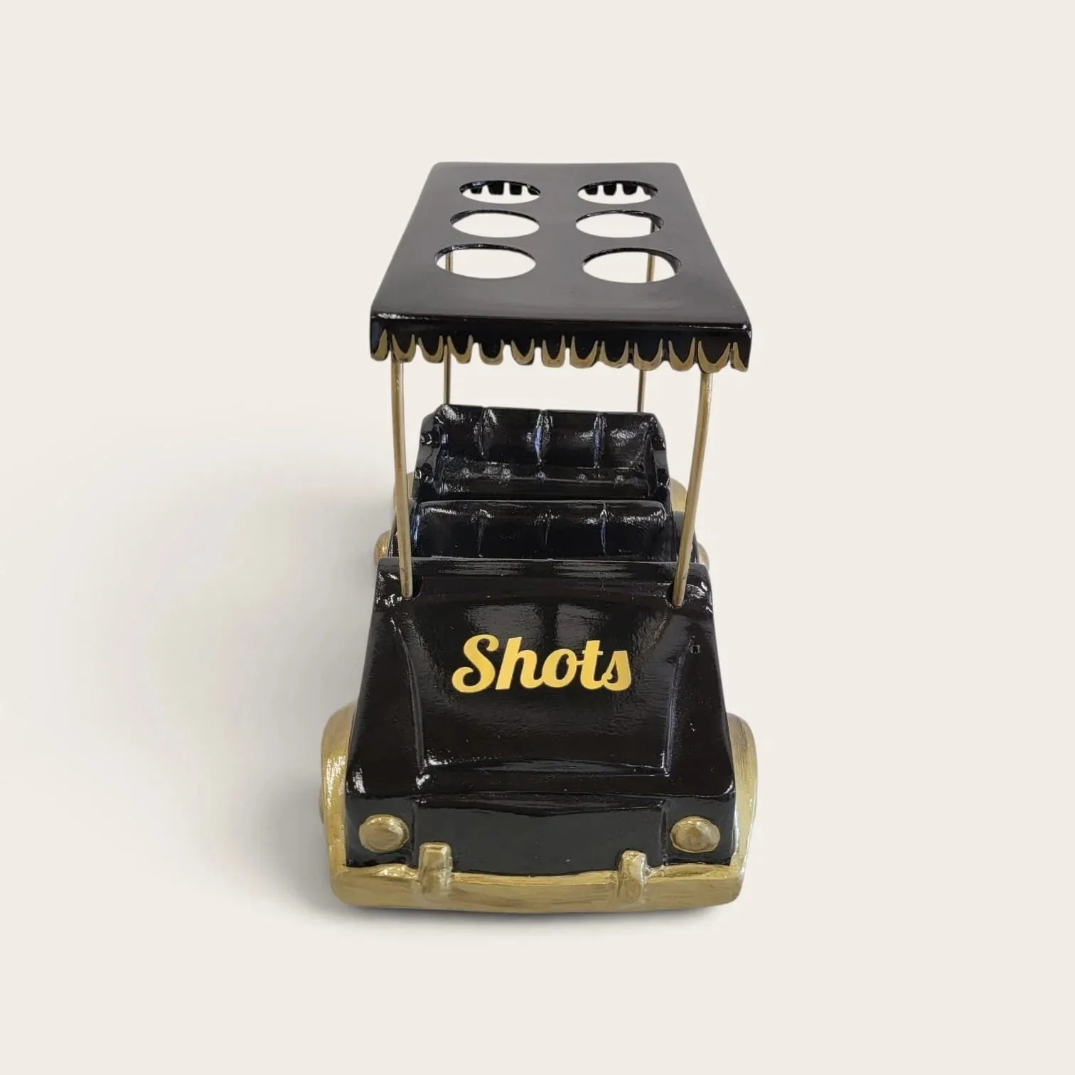 Black/Gold Golf Cart Shot Flight Tray with LED Lights | Golf Cart Tequila Shot Holder | Shot Glass Serving Tray | Golf Lover Gift | Bar & Restaurant Drink Service - Image 7