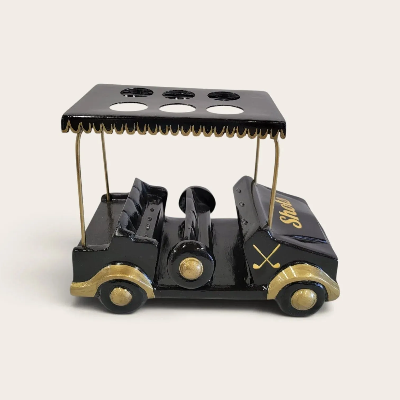 Black/Gold Golf Cart Shot Flight Tray with LED Lights | Golf Cart Tequila Shot Holder | Shot Glass Serving Tray | Golf Lover Gift | Bar & Restaurant Drink Service - Image 6