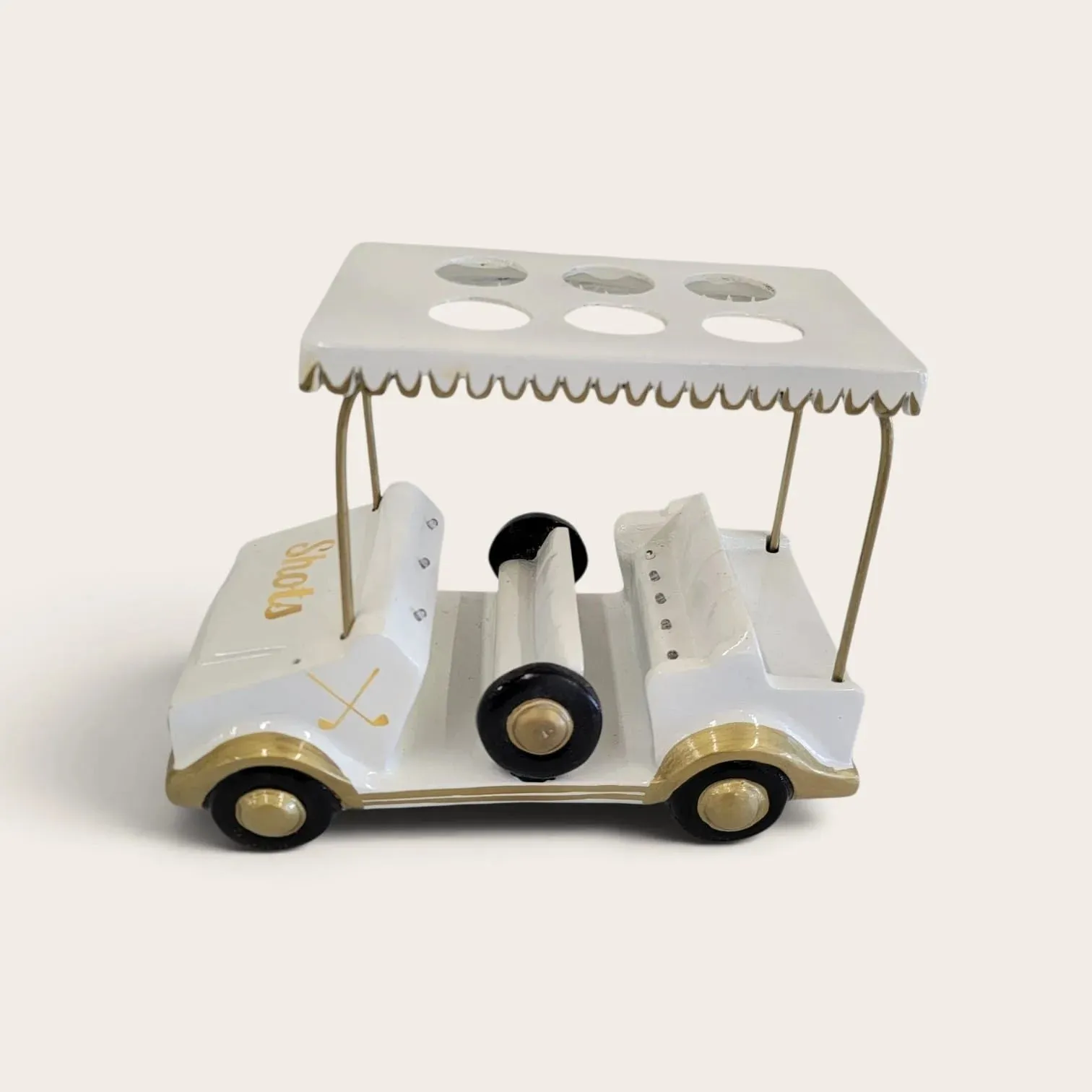 White/Gold Golf Cart Shot Flight Tray with LED Lights | Golf Cart Tequila Shot Holder | Shot Glass Serving Tray | Golf Lover Gift | Bar & Restaurant Drink Service (Copy) - Image 8