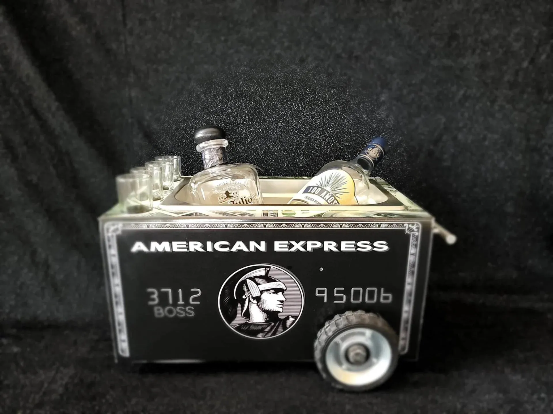 Tabletop Shot Glass Bar Cart – Dollar & American Express Style - Image 5
