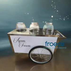 Elegant Agua Fresca / Vitrolero cart Bar/ Coffee cart  – Stainless Steel Dual-Purpose