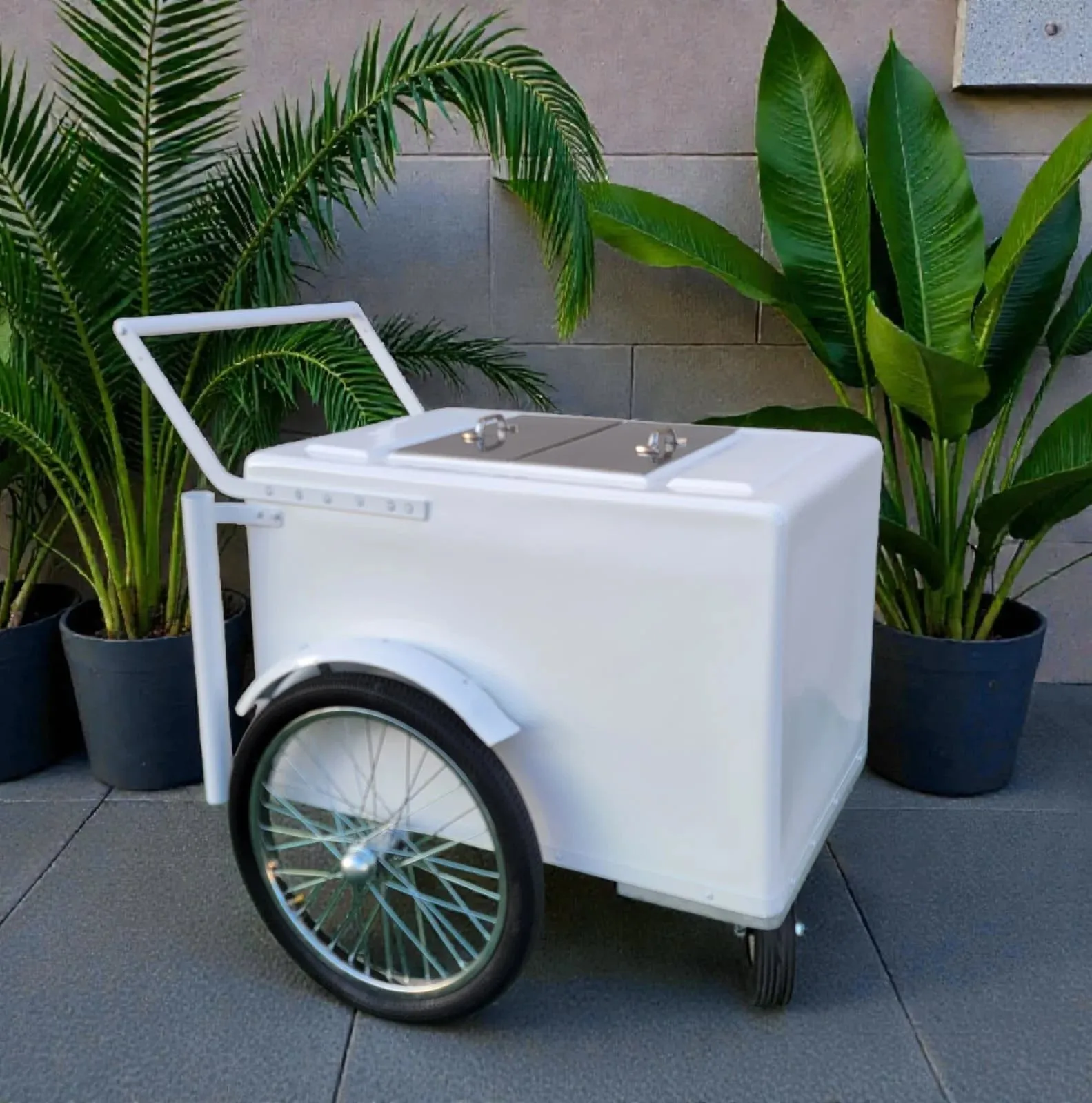 Popsicle Cart all white with Fenders Standard Size – Sleek & Functional