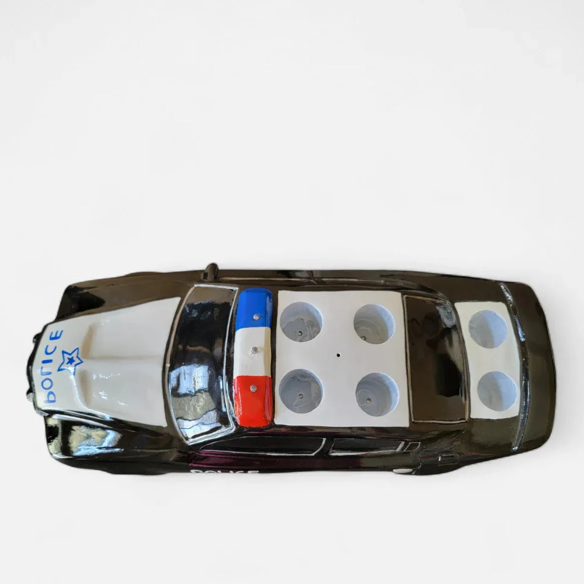 Police Car Tequila Shot Flight Tray with LED Lights – 6 Shot Glass Holder for Bars, Bottle Service, Parties & Events - Image 7