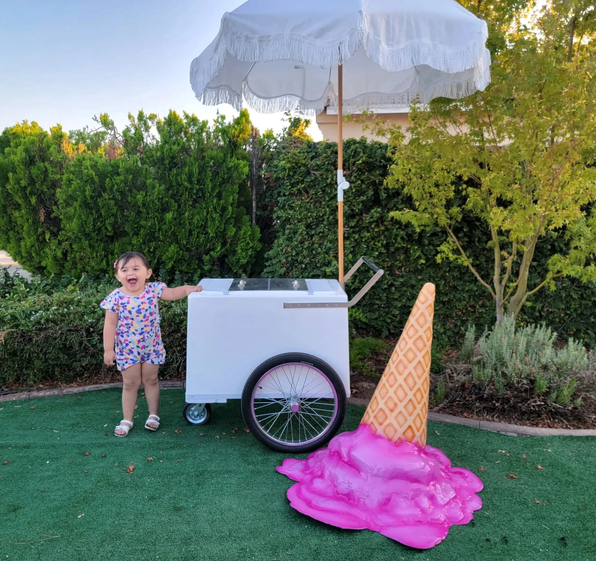 Melting Ice Cream Cone Prop 33.75” Upside Down – Pink Decoration - Image 3