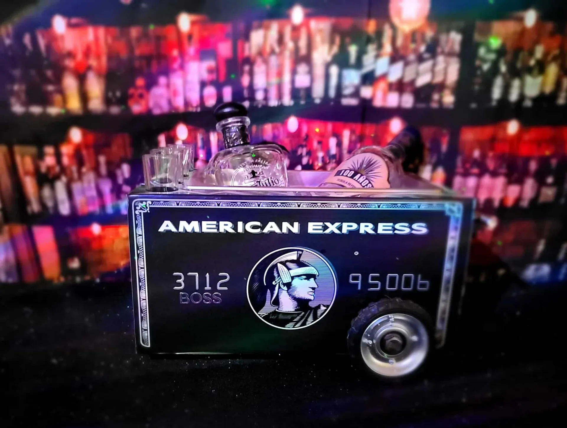 Tabletop Shot Glass Bar Cart – Dollar & American Express Style - Image 2