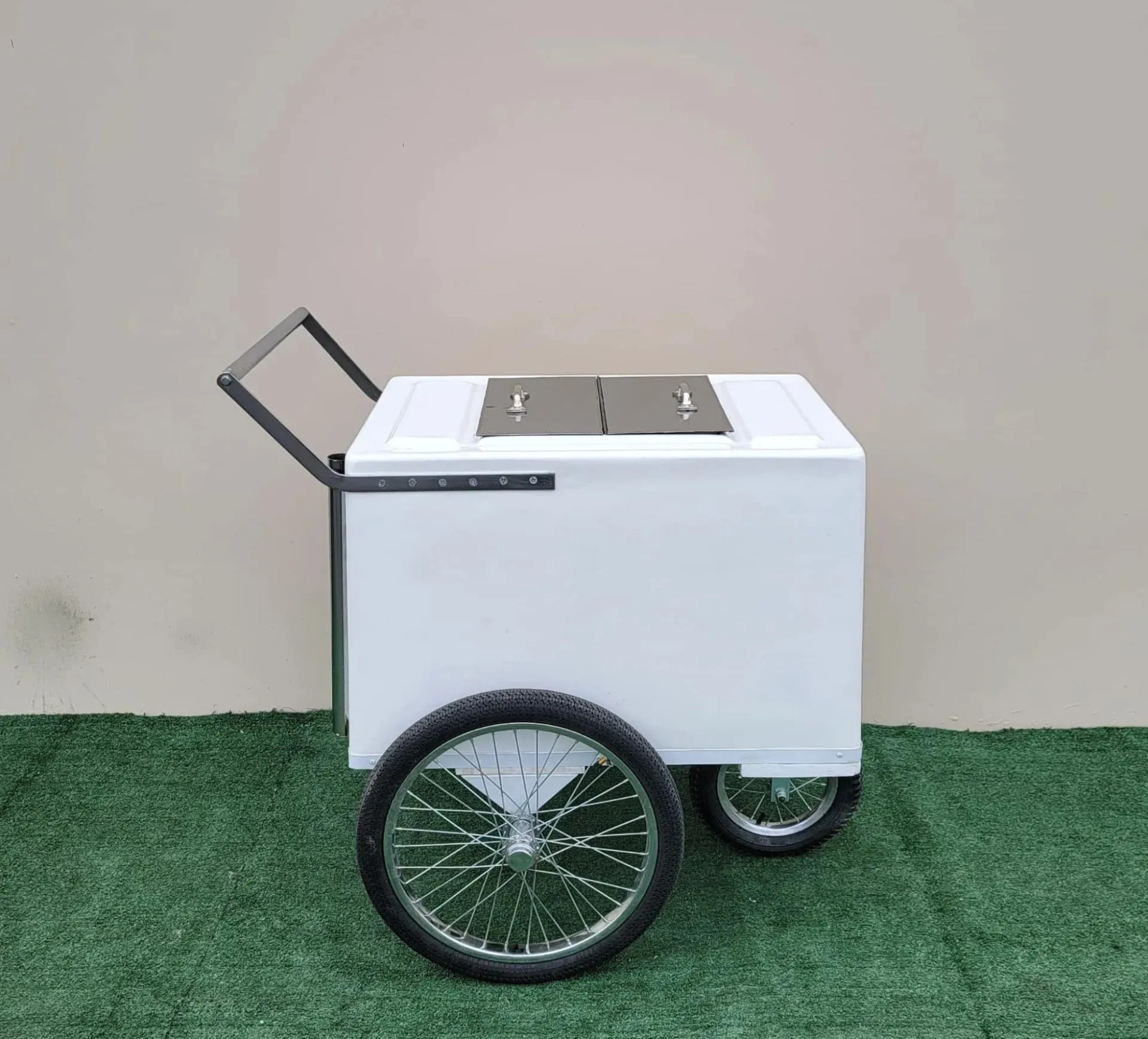 Tall Standard Popsicle Cart with Bicycle Tires & Sleek Chrome Trim
