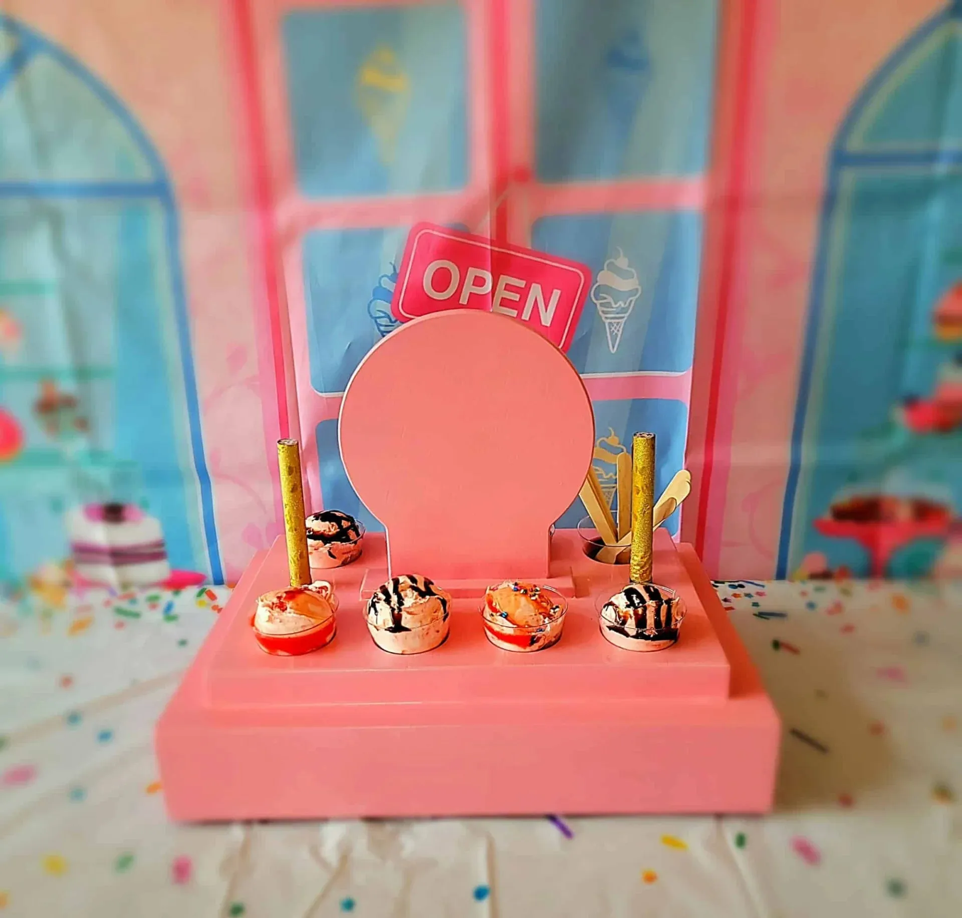 Ice Cream Tasting Flight Tray – Pink for Celebrations