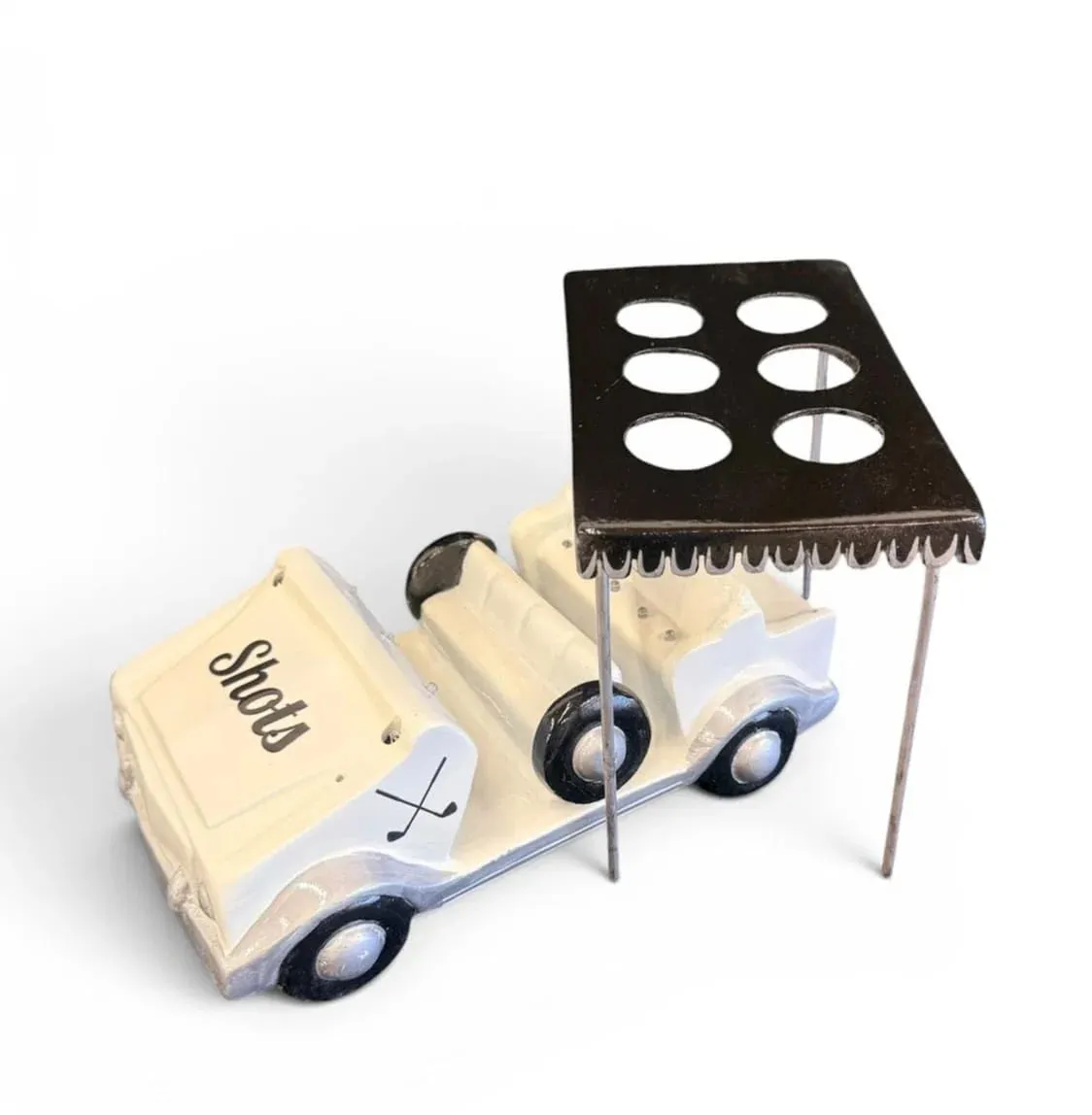 White/Gold Golf Cart Shot Flight Tray with LED Lights | Golf Cart Tequila Shot Holder | Shot Glass Serving Tray | Golf Lover Gift | Bar & Restaurant Drink Service (Copy) - Image 7